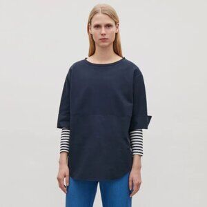 COS Two-Textured Navy Tunic - Small